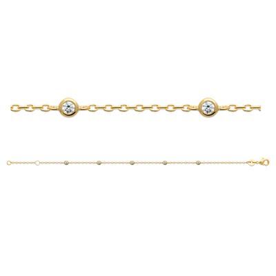 [R5832] - Gold Plated Bracelet 'Sissi' White Gold - 3 Mm