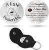 Cross Car Key Inspirational Decision Coin Leather Keychain with Stainless Steel Engraved Double-Sided Round Charm Gift