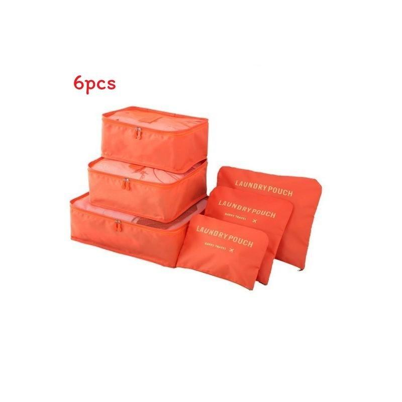 Travel Storage Bags Sixpiece Cubic Set With Multipurpose Compartments For Suitcase Organization
