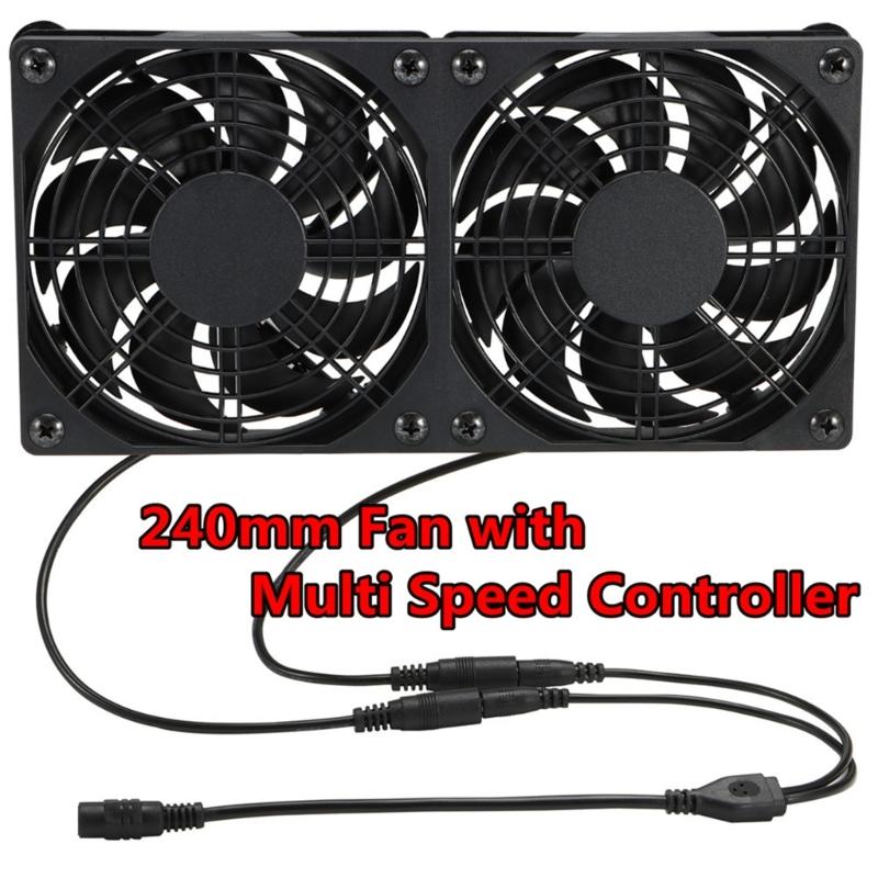 2er-Pack 120mm leiser Lüfter 100V 240V AC Netzteil für PC und Router mit variabler Geschwindigkeitsregelung DC3 12V