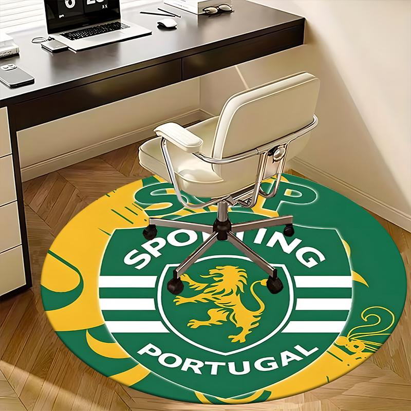 Sporting CP Portugal Crest,Football Club Badge Chair mat Round Rug-Office carpet, Machine Washable, Non-slip, Suitable for Living Rooms, Bed