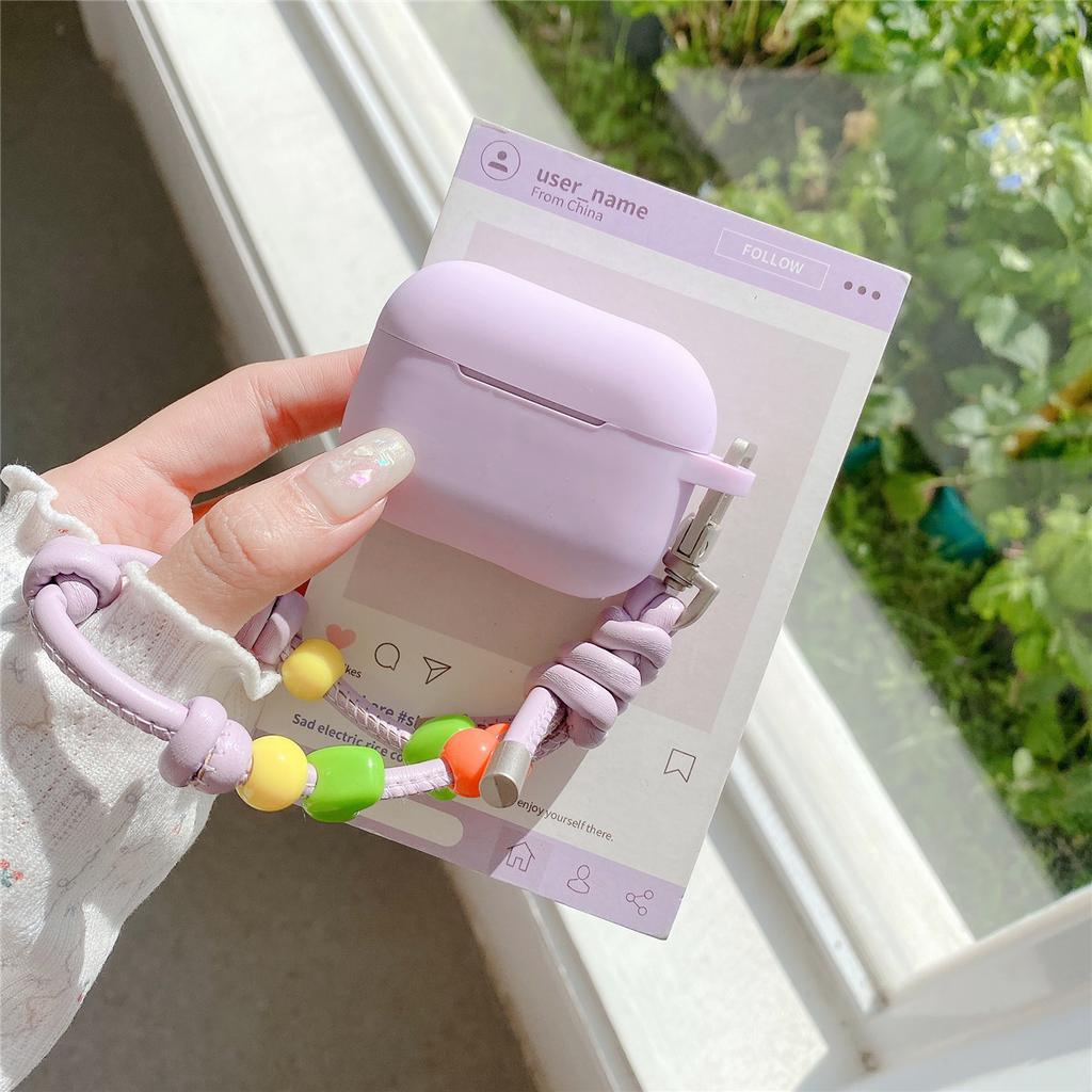 Beaded Leather Rope Is Suitable for Apple AirPods 1 Earphone Protective Case Pro1 Earphone Case 1st Generation Silicone Soft Case