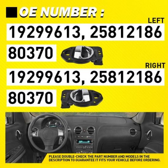 Black+Chrome Door Handle Interior For 2006-2011 Chevy Front Rear Left HHR Right