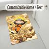 Personalized Crystal Velvet Carpet,Naruto Custom Printed Name, Plush Area Rug For Home Indoor Decor