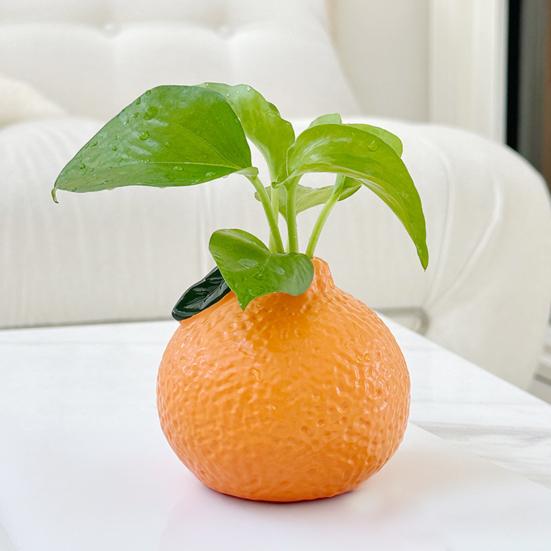 Vaso a Forma di Arancia Piccolo Design Vaso Idroponico Arancia Frutta Decorativa per Casa Ufficio