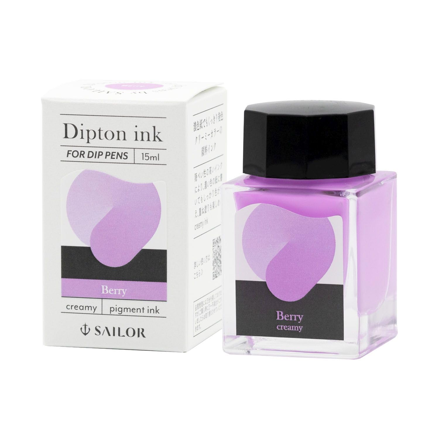 

Sailor Fountain Pen Dip Pen Ink Bottle, Dipton Creamy Ink Berry Pigment Ink, 15ml, 13-1801-204