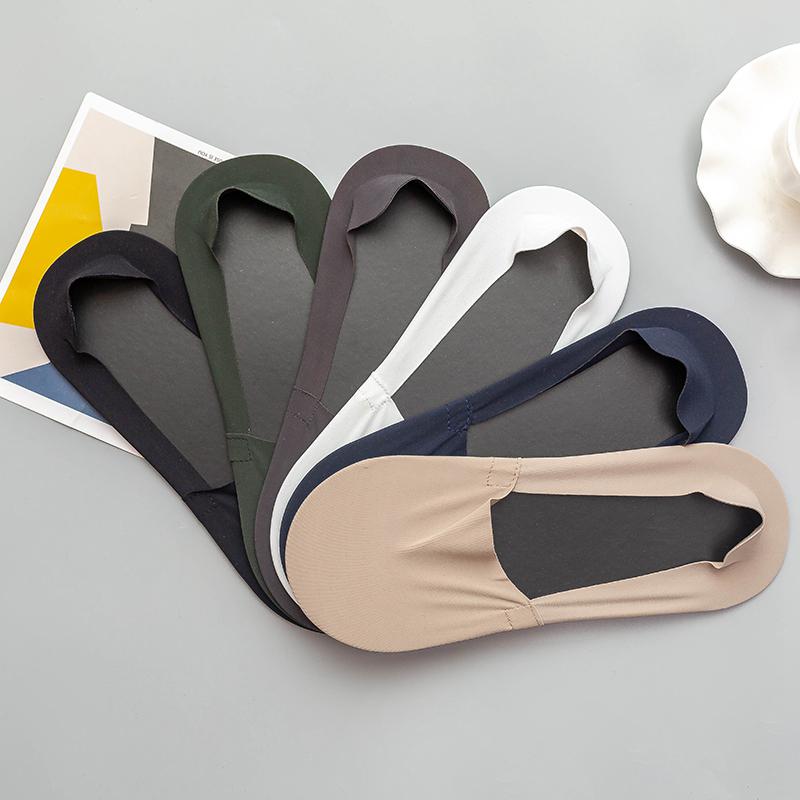 Summer Socks Men Invisible Boat Socks Shallow Breathable Silicone Non-slip Comfortable Cotton Sock
