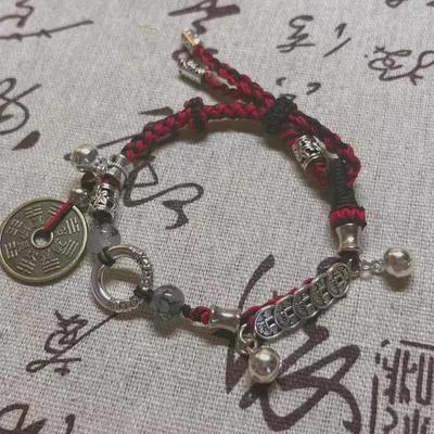 Fünf Kaiser Geld Armband - Geistergeld Design Handgewebt im chinesischen Nationalstil.