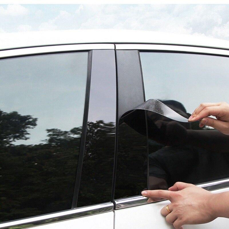 TOMALL Glossy Black Pillar Post Vinyl Stickers For Honda Accord 2013-2017