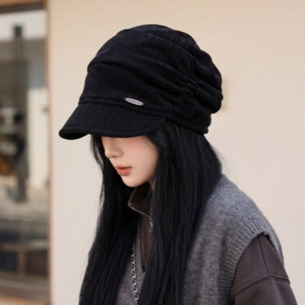 Skin Friendly Corduroy Slouchy Hat Soft Warm Hat Versatile Visor Cap  Vaction