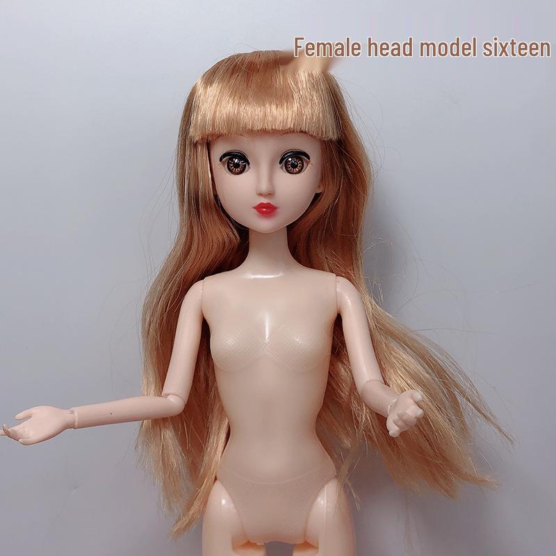 30cm 11-inch BJD Doll with Blinking Real Eyes, Changeable Clothes, DIY Options, and Bonus Head