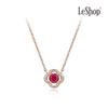 [LeShop] 14K Line Clover Necklace (Gold Plated)_LJ5316BRN