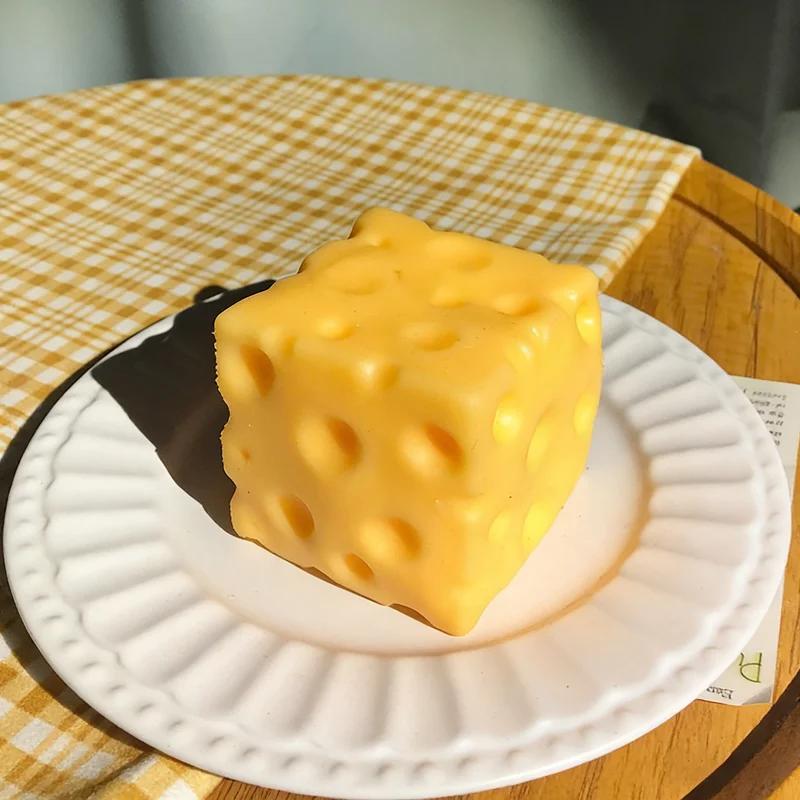 Extra Large Size Cheese Fidget Toy Slow Rebound Shapeable Venting Ball Realistic Giant Squeeze Toys for Adult Stress Relief