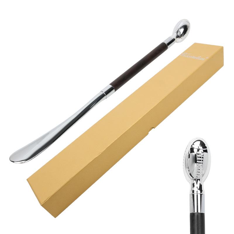 Maximilian Luxury Shoehorn with Metal and Wood Handle for Home or Hotel Use