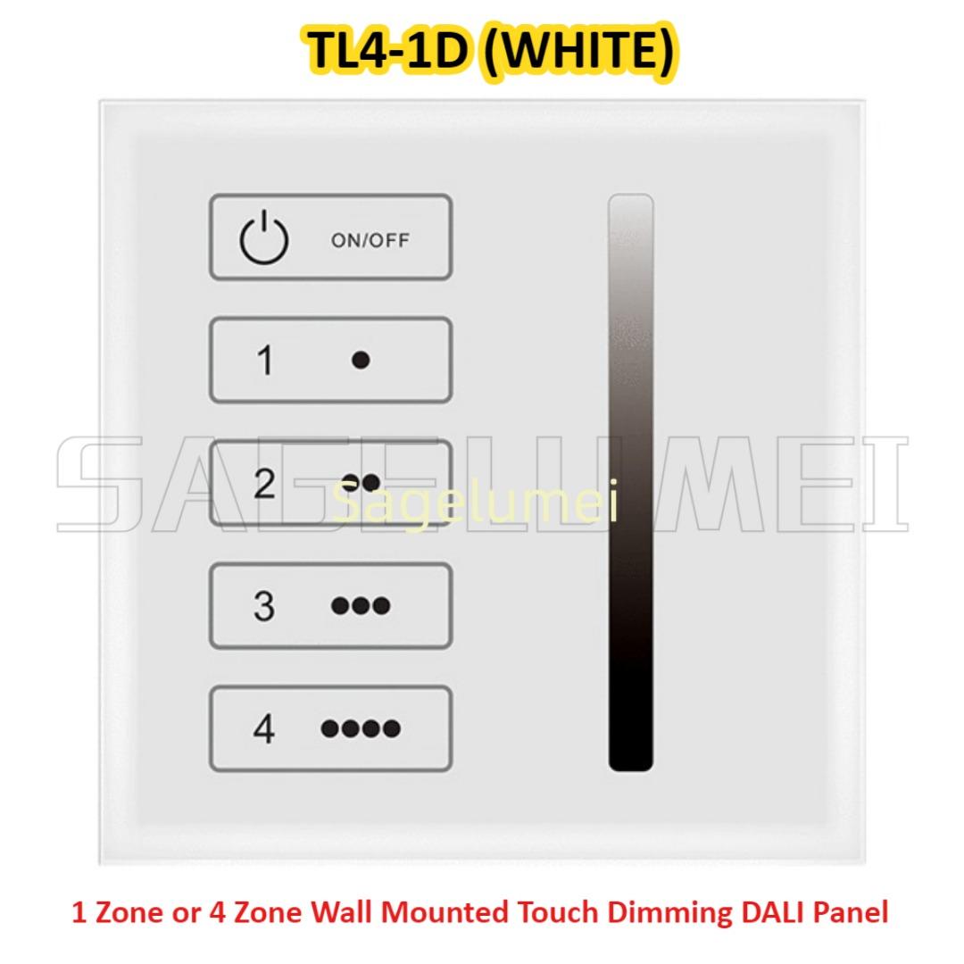 TL4-2D CCT Touch TL4-1D DALI Panel Dimming Skydance 1 Zone or 4 Zone Wall Mounted DALI Master Controller Powered DALI Bus  DC24V