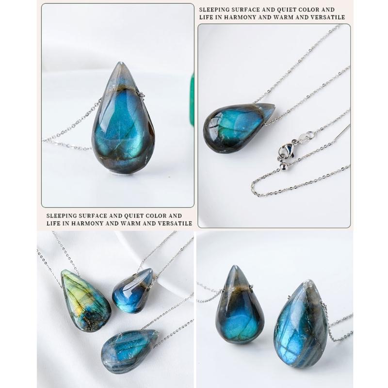 Pendant Necklace Water Drop Shape Moonstone Necklace Women Necklace Moonstone Material Jewelry Gift for Women Girls