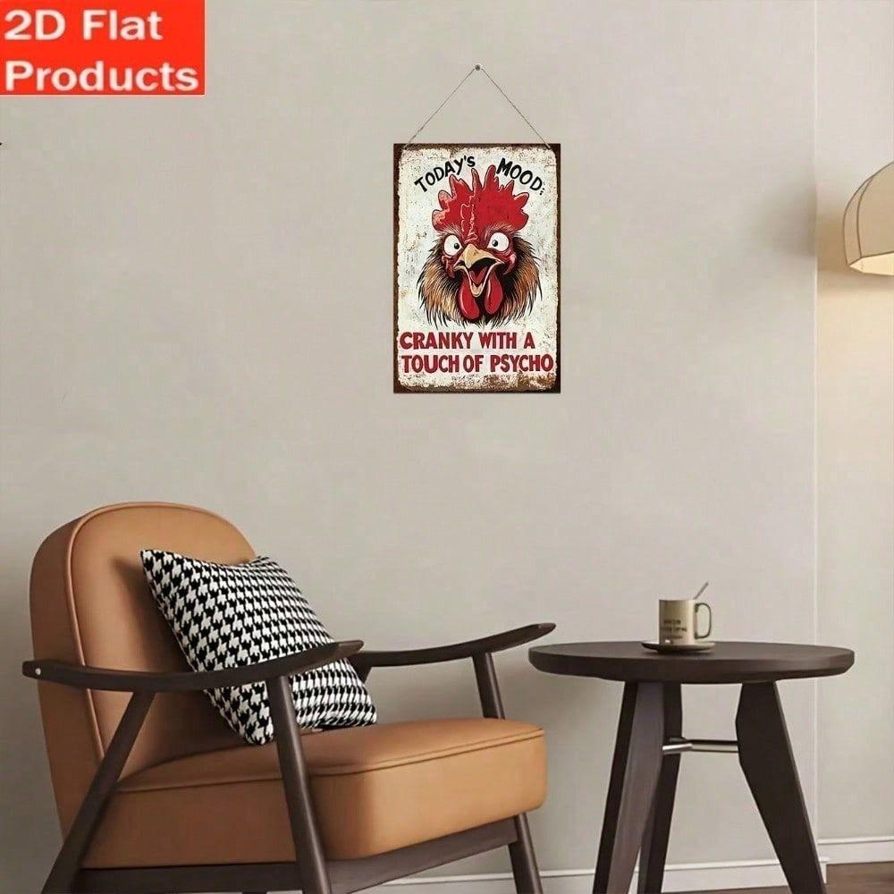 Funny Chicken Metal Poster Vintage Sign Wall Art Decor
