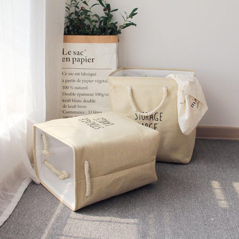 Büyük Katlanabilir Saklama Kutusu Düzenleyici Katlanabilir Sağlam Kumaş Saklama Sepeti Kulplu Giysiler Oyuncaklar Çocuk Odası Ev Yatak Odası için