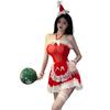 Red Sexy See-Through Lingerie - New Year Christmas Outfit, Pure Passion Style, Girls' Dress