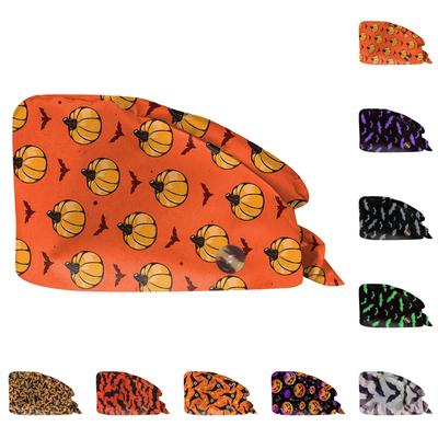 Fashion Halloween Print Work Hat Casual Wash Hat Bag Cap