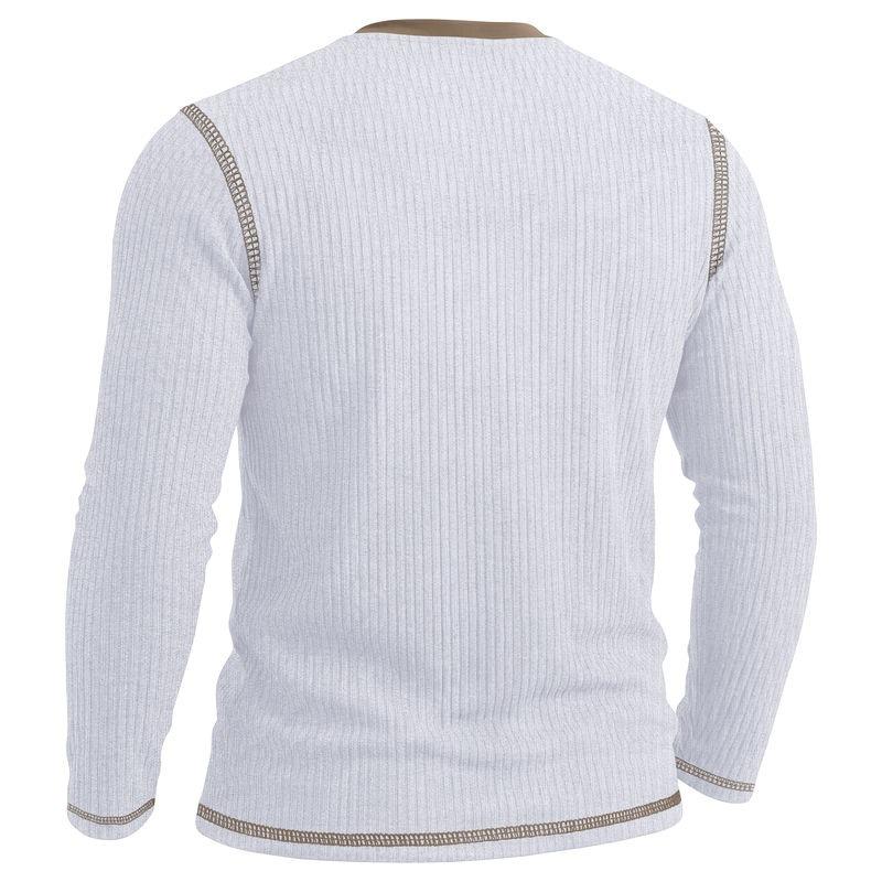 Mens Long Sleeve Henley Shirt Casual Autumn Winter Top