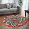 Teppich mit Ethno-Thema Runder Teppich Mandala Runder Teppich Mandala-Muster Rund Beliebter Teppich für Wohnzimmer Heimdeko Geschenk für Sie