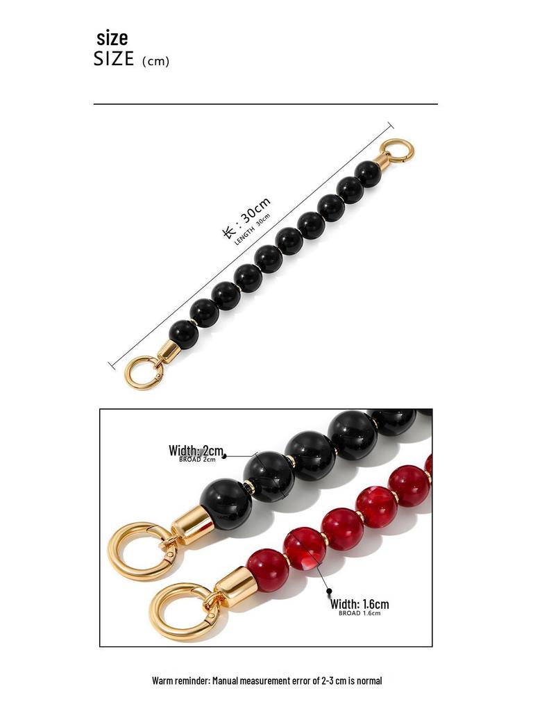 Enhanced Beaded Acrylic Short Bag Strap Handle - Versatile Fashion Accessory