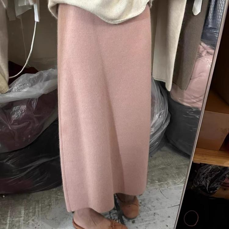 Petite Cashmere Wool Blend Midi Tweed Skirt for Autumn/Winter