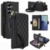 WEFOR Crossbody Wallet Case for Samsung Galaxy Z Fold 7 6 5 4 3 RFID Zipper Flip Cover Card Slots Kickstand Wrist Strap Purse