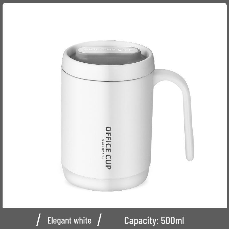 

316 Stainless Steel Lined Insulated Couple Mug with Lid - Stylish Plastic Coffee Cup Souvenir 500ml
