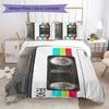 1PC Music Mixtape Theme Bedding Quilt Set Quilt Cover Pillowcase Home Decoration Birthday Gift (1 * Duvet Cover + 2 * Pillowcase, Without core)A6