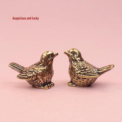 Brass Sparrow Handcrafted Micro Landscape Ornament - Mid-Autumn Small Gift