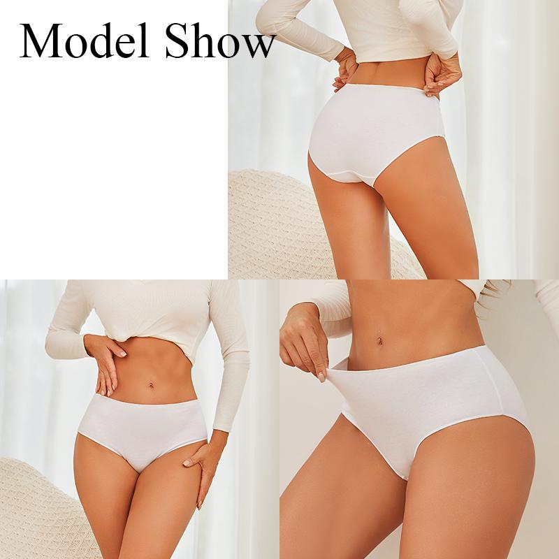FINETOO 3Pcs Cotton Panties Women High Waist Briefs Seamless Underwear Breathable Underpants Solid Color Panty S-2XL Intimates