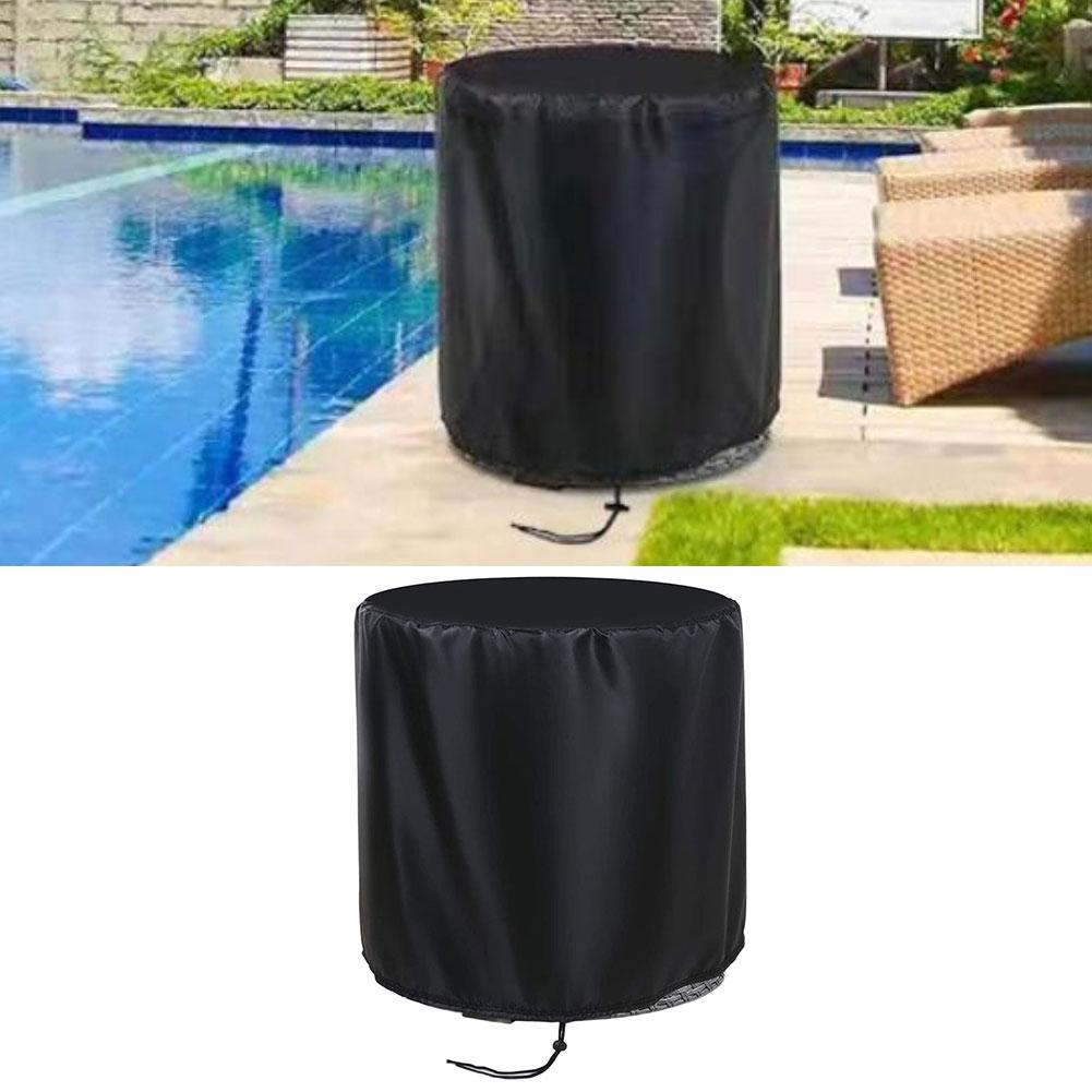 420D Oxford Round Table Cover for Small Outdoor Tables Waterproof and Windproof with Adjustable Drawstring for a Snug Fit