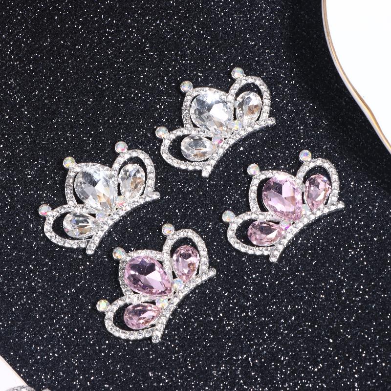 10Pcs Able Flash  Studded Alloy Crown Accessories Diy Hairpin Hair Clip Decoration