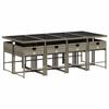 VidaXL Ensemble à manger de jardin 9 pcs avec coussins Gris 3211280