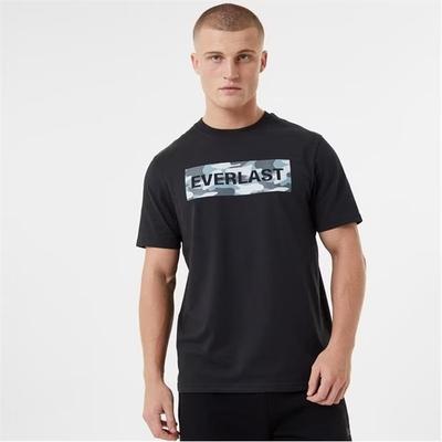 Men's Black Everlast Camo T-shirt, Size L