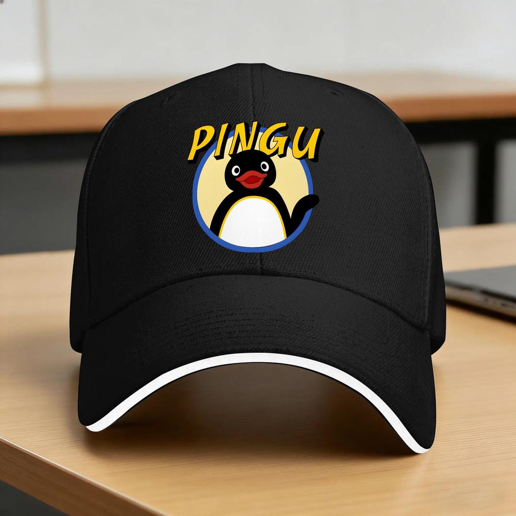 Pingu Cute Penguin Baseball Cap Women Unisex Custom Logo Trucker Hat Summer Fashion Outdoor Sport Sun Visor Baseball Caps
