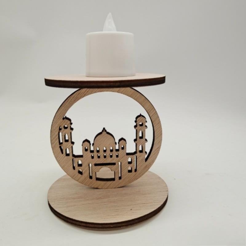 2pcs Candle Holders Table Centerpiece Fireplace Home Decor, Ramadan Theme Eid Al Fitr Party Decorations Excluding Candles