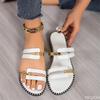 European and American Plus Size Women's Slippers Summer New Trend Cross Flat Beach Slippers Color Blocking Design Daily Shoes