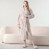 Plus Size Jacquard Fleece Bathrobe Thick Winter Autumn Bathrobe For Men And Women Cozy Pajamas Long Robe Sleepwear