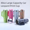 Stainless Steel Vacuum Insulated Car Mug, High Capacity Thermos Cup, Handle Straw Lid, Double Wall Thermal Iced Travel Cup, 40oz