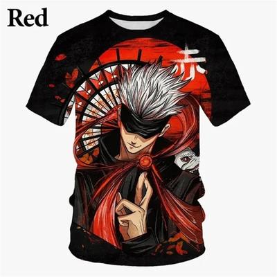 Camiseta masculina de verão infantil, anime japonês, jujutsu kaisen, camisetas impressas em 3D, moda casual, streetwear, camisetas, crianças, meninos, top