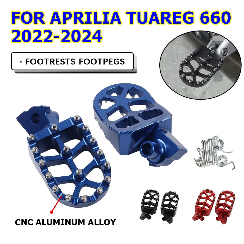 Motorcycle CNC Foot Pegs Foot Rests Footpeg Pedals FootRest Plate For Aprilia Tuareg 660 Tuareg660 2022 2023 2024 Accessories