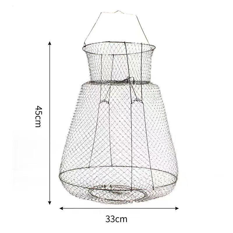 Collapsible Steel Wire Fish Trap & Basket Net for Fishing and Crabbing