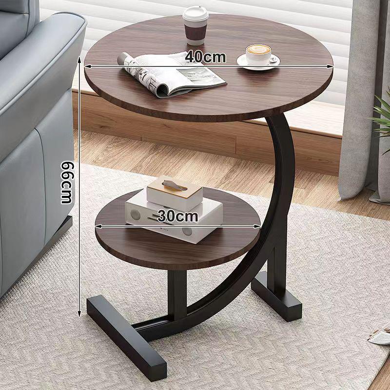 Cloud-Shaped 2-Tier Bedside Table Compact Small Coffee Table For Bedroom Living Room