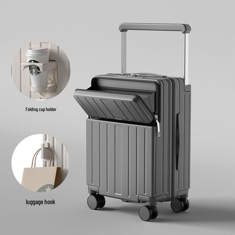 Front-Opening Wide Handle Multifunctional Student Travel Trolley with Universal Wheels