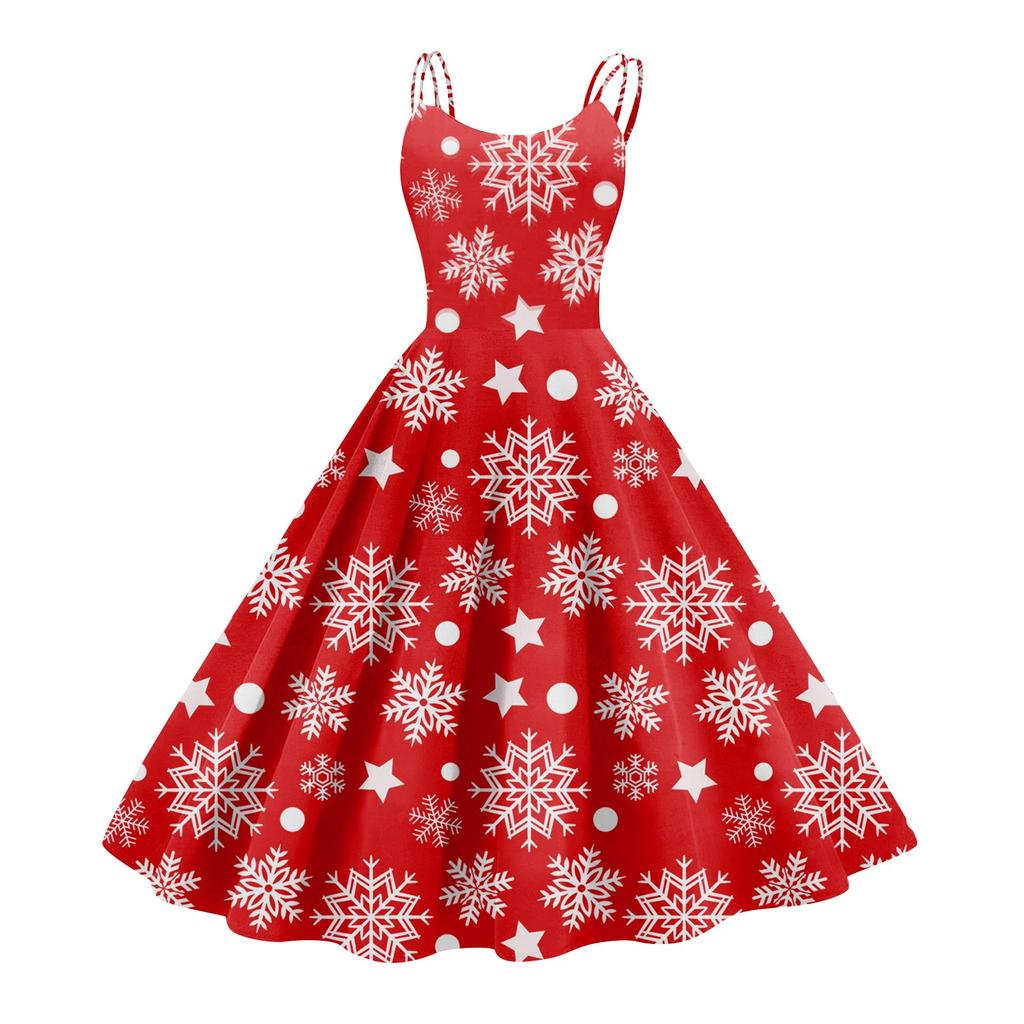 Damenmode Sexy trägerloses Gothic Cocktailkleid mit Weihnachtsgrafik, bedruckt, Vintage, lange Kleider