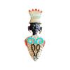 Black Head Tribal Chieftain Brooch Exotic Egyptian King Medieval Gemstone Pin Women'S Vintage Corsage