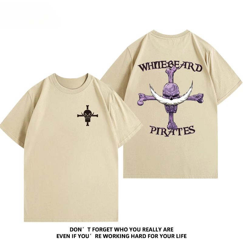 

Літня чоловіча футболка 2025 Білобородий Луффі Ескатон Анімація Короткий рукав Чоловіча бавовняна футболка Топи Футболка XXXXXL чорний